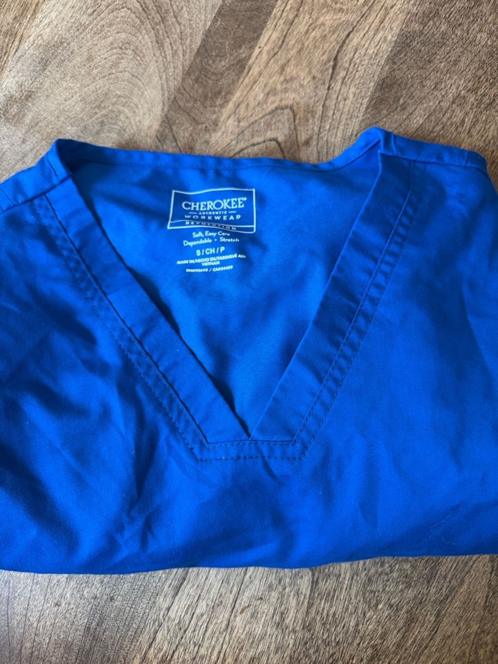 Cherokee Workwear womens Royal Blue V-Neck Shirt